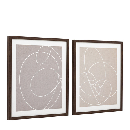Obraz w ramie „Continuation” – naturalny, 50 × 3 × 60 cm, zestaw 2 szt.
