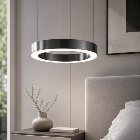 Lampa wisząca CIRCLE 40 cm - LED, ring tytan szczotkowany