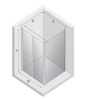 NZ2 Kabina prysznicowa NEW SOLEO 2D kwadratowa U 70x75x195 szkło czyste 6mm Active Shield 2.0 wahadłowe - wsp. równoległy