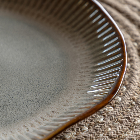 Organic Ridged Dinner Plate Stone (4pk) D280mm