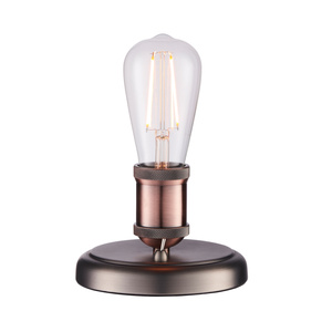 Lampa stołowa Hal – postarzana miedź / postarzana cynowa, 14 × 14 × 24 cm