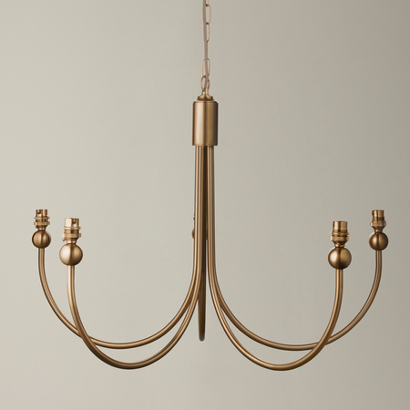 Santiago 5 Pendant Light Fitting Curved Brass