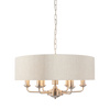 Highclere 6 Pendant Light Chrome & Natural