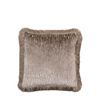 Cut Velvet Fringe Cushion Silver 500x500mm