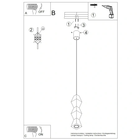 Lampa wisząca KUBBE średnia S