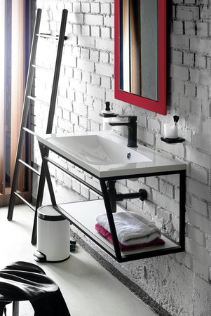 SKA konsola pod umywalkę z półką 900x400x460mm, czarny mat