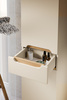 Zestaw meblowy 60cm z blatem, umywalką nablatową Pati, szafką wysoką i szafką z lustrem