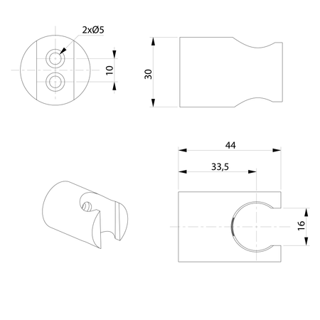Uchwyt prysznica, złoty szczotkowany