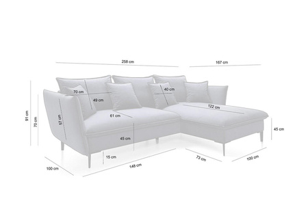 Narożnik GEMA z funkcją spania - I grupa tkanin