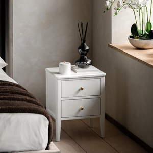 Acton 2 Drawer Bedside White 450x400x550mm