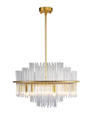 Lampa wisząca LUXORIA 50 cm - żyrandol kryształowy, złoty