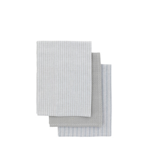 Woven Striped Tea Towel Grey S/3 500x700mm