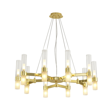 Lampa wisząca CANDELA-10, 85 cm - 10-ramienna oprawa sufitowa złota