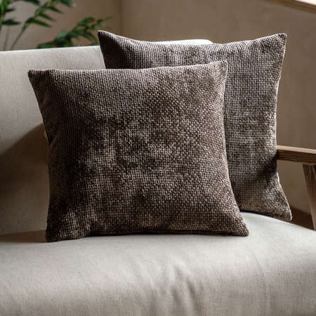Basketweave Cushion Chocolate 2pk 450x450mm