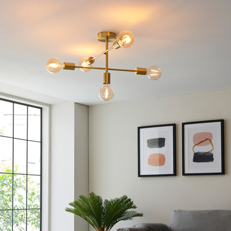 Studio 5 Ceiling Light Satin Brass