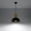 Lampa wisząca CASCO czarna/naturalne drewno
