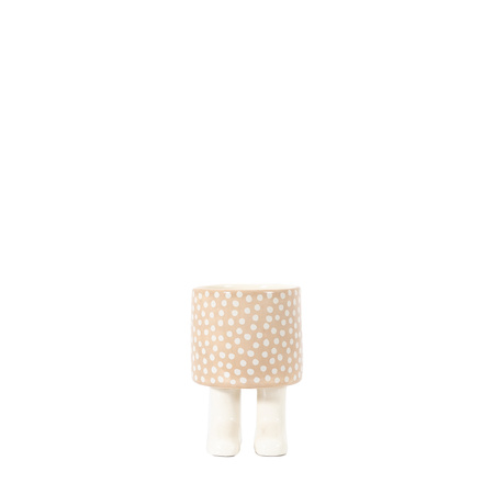 Polka Planter With Feet Medium Beige 105x105x155mm