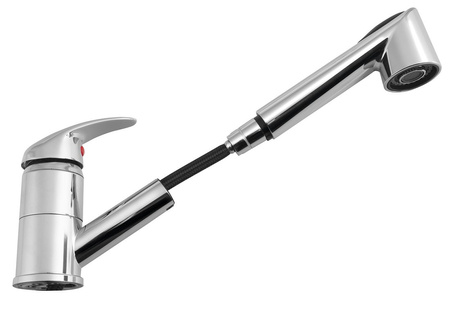 Bateria kuchenna z wysuwaną wylewką, chrom