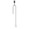 Lampa wisząca LOOP czarna 123 cm z białymi kloszami - nowoczesna do salonu