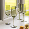 Flute Glass Smokey Green (4pk) 74x74x230mm
