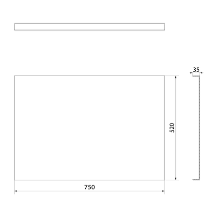 COUVERT obudowa boczna, 75x52cm