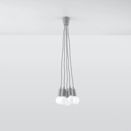 Lampa wisząca DIEGO 5 szara