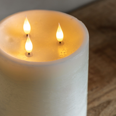 LED 3 Wick Candle Ivory 150x150x150mm