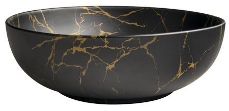 RONDANE umywalka ceramiczna nablatowa, średnica 41cm, marmur portoro