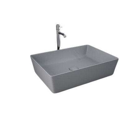 FEELING Umywalka nablatowa prostokątna 50x36 cm szary mat (503) (Wycofywana, starsza wersja rant 12mm)