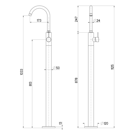 ULTRAMIX bateria umywalkowa do podłogi, złoto mat