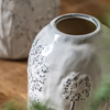 Meadow Embossed Ceramic Vase Stone 175x175x250mm