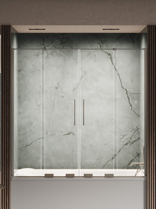 NZ4 Parawan nawannowy SMART GUNMETAL BRUSHED 2D U 150x150 szkło czyste 8mm Active Shield 2.0