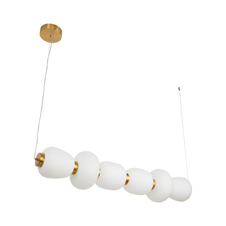 Lampa wisząca BRILLA-6, 125 cm - LED, złota, nieregularne białe kule