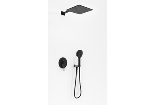 Axel BLACK Zestaw prysznicowy z deszczownicą 30cm