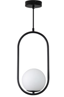 Lampa wisząca COSTA SOLO 40 cm - czarny stelaż, biały klosz