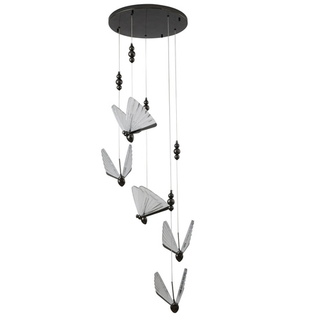 Lampa wisząca BEE LAMP 5, 45 cm- LED, czarna, w kształcie motyla