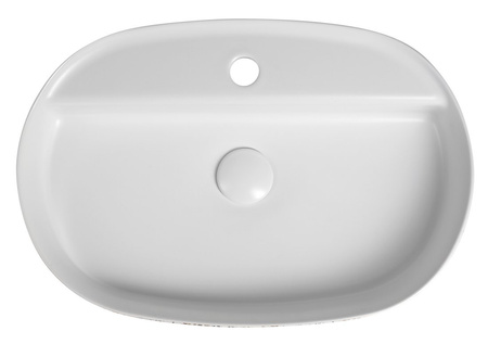 INFINITY OVAL umywalka ceramiczna nablatowa, 60x40cm, terrazzo