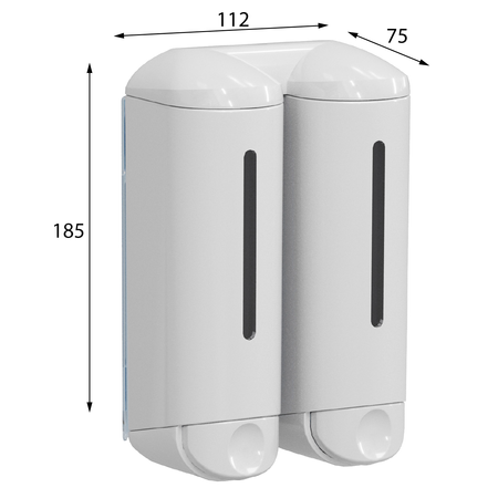 SHOWER MEDIUM podwójny dozownik mydła płynnego 2x250ml, biały