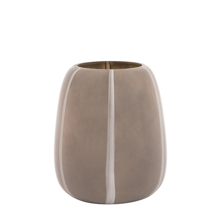 Claro Stripe Glass Vase Taupe 220x220x260mm