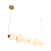 Lampa wisząca BRILLA-6, 125 cm - LED, złota, nieregularne białe kule