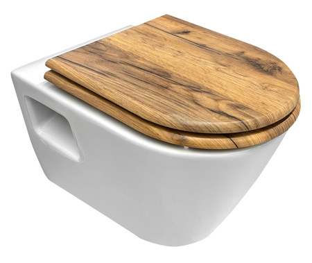 Deska WC, Soft Close, dąb