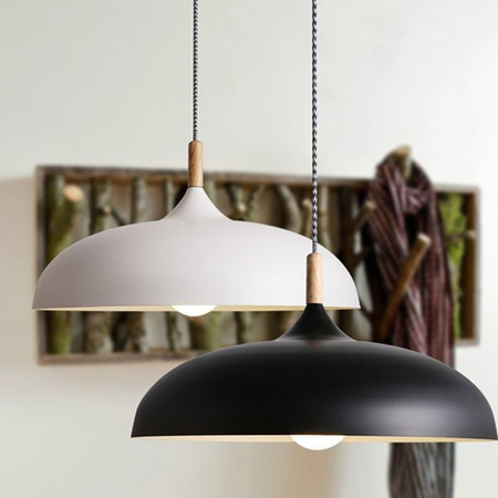Lampa wisząca SAUCER 45 cm -  czarna minimalistyczna oprawa do wnętrz nowoczesnych