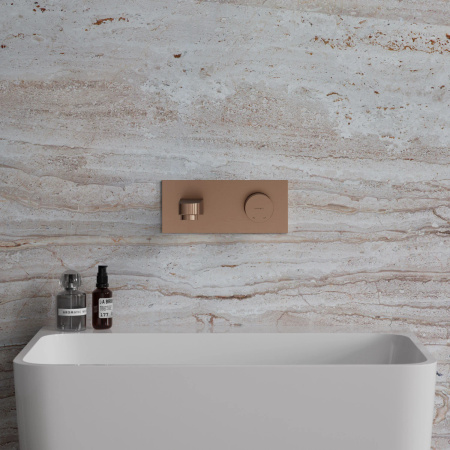 CONTOUR bateria umywalkowa podtynkowa, miedź szczotkowana