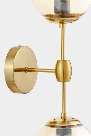 LAMPA ŚCIENNA KINKIET LOFTOWY MOSIĘŻNO-BURSZTYNOWY ZODIAK W2