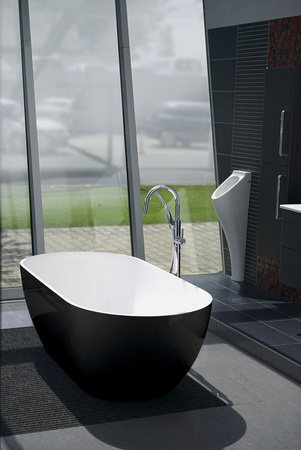 REDUTA wanna wolnostojąca 171x81x46cm, kompozyt, czarny/biały