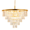 Lampa wisząca SPLENDORE 80 cm - żyrandol złoto-kryształowy