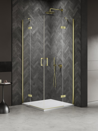 Kabina NESTA LIGHT GOLD 2D prostokątna 90x120x200 czyste 6mm Active Shield 2.0