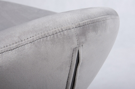 Podnóżek EGG SZEROKI VELVET GOLD jasny szary.37 - welur, podstawa złota