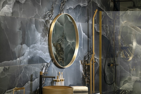 NOTION lustro w ramie, ø 70cm, złoty mat