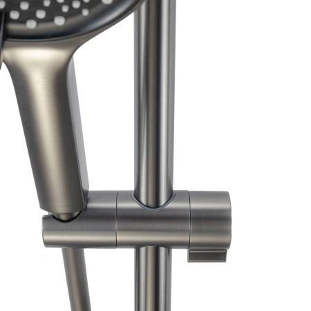 Deszczownica z baterią prysznicową termostatyczną dwufunkcyjną, gun metal